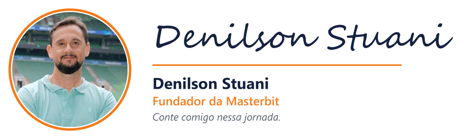 Assinatura de Denilson Stuani, fundador da Masterbit
